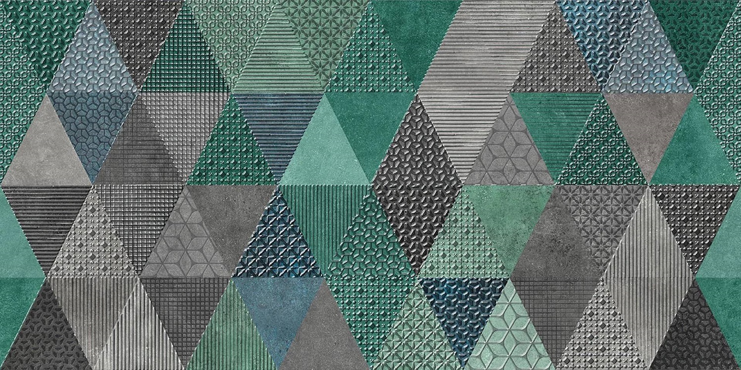 Плитка для ванной Плитка Ceramica Color Tokyo Triangle (DCR58-1) Dekor Rett. 300х600 фото 1