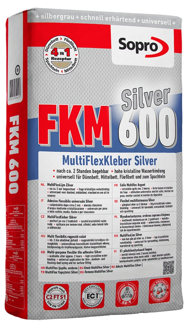 Клей для плитки Клей Sopro Fkm 600 Wys.Elas. Zap.Kl. S1 Цементний 600/25 25 Kg фото 13