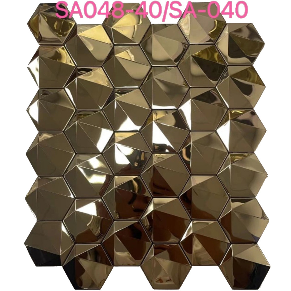 Мозаика Плитка Mozaico De Lux V-Mos Sa048-40 Glossy Gold Effect 298х305х8 фото 1