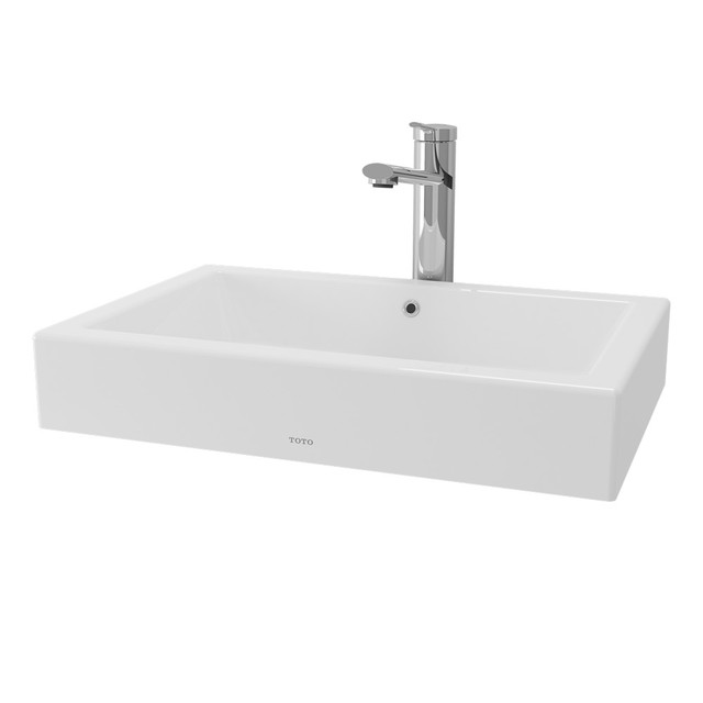 Раковины Умывальник Toto TOT-LW1215CKE Квадратный 500X450X167 мм White Glossy Глазурь Cefiontect Цвет - Белый фото 5