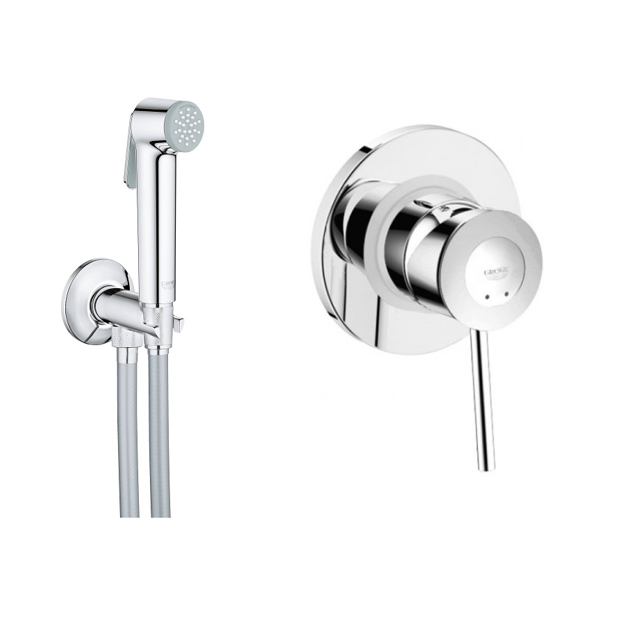 Смесители Grohe Bauclassic Набор 2 в 1 для Туалета К-Кт Гигиенического Душа, Смеситель Сокрыт. Монтаж Ua2904800S фото 15