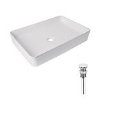 Купить Раковина Накладная Прямоугольная Qtap Tern 600x400x110 мм White + Донный Клапан Pu02 QT17112174WN47303