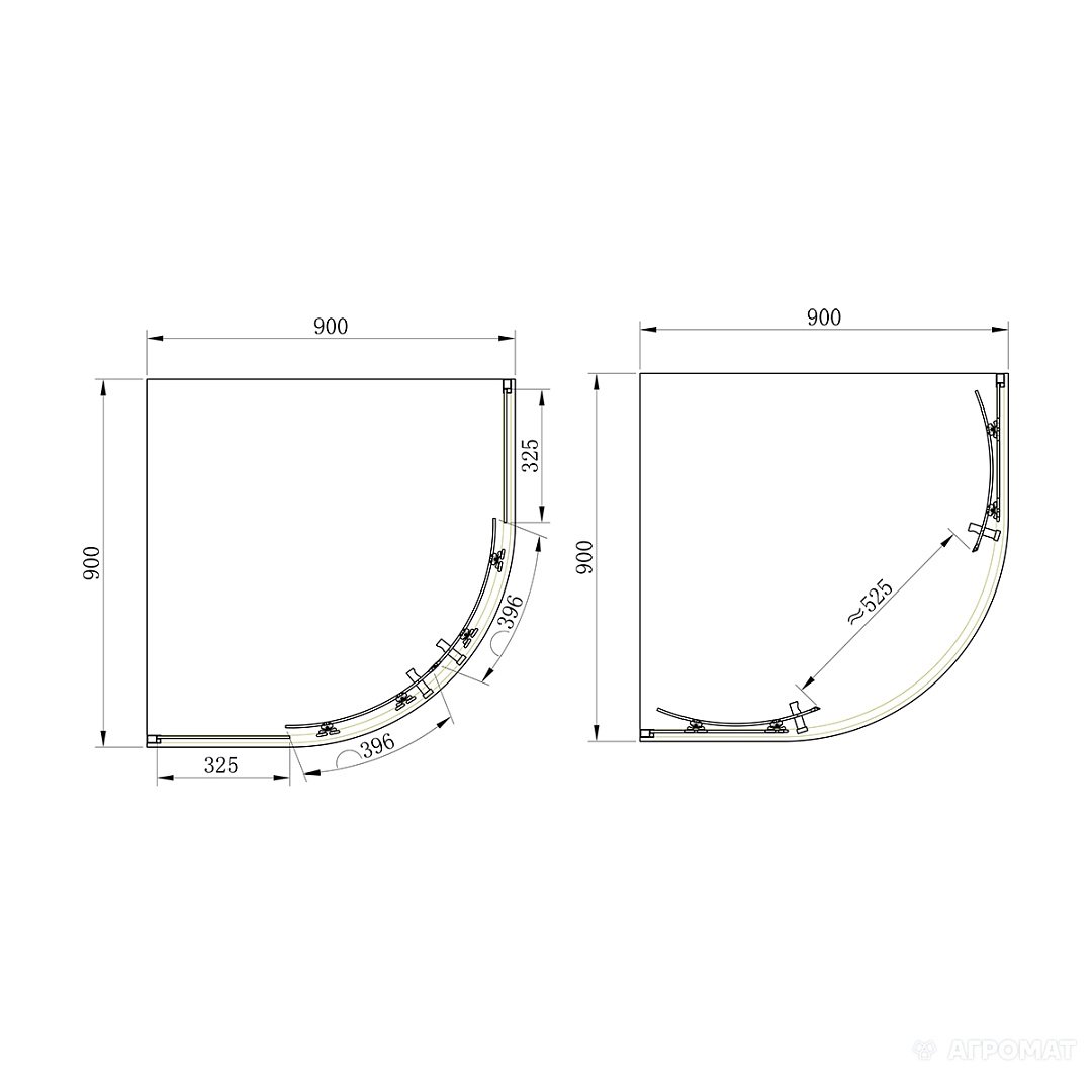 Душевые кабины SHQC51906 FRAME ДУШЕВАЯ КАБИНА, РАЗДВИЖНАЯ - 1/4 КРУГА 90Х90 - ХРОМ/ПРОЗРАЧНОЕ СТЕКЛО фото 9