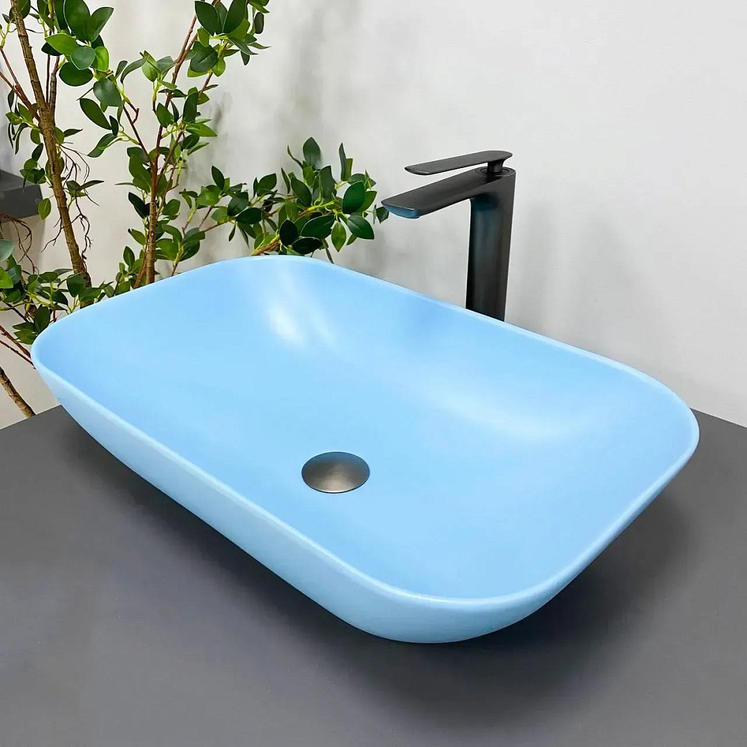 Раковины Умывальник (Раковина) VBI Avezzano Blue Matt Накладной VBI-014403 фото 1