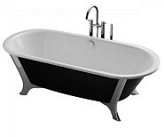 Купить Ванна Toto TOT-FBY1826CPW - Чугунная 180Х80Х57,6 см Enameled Cast Iron Bathtubs Цвет - Белый-Черный Хром