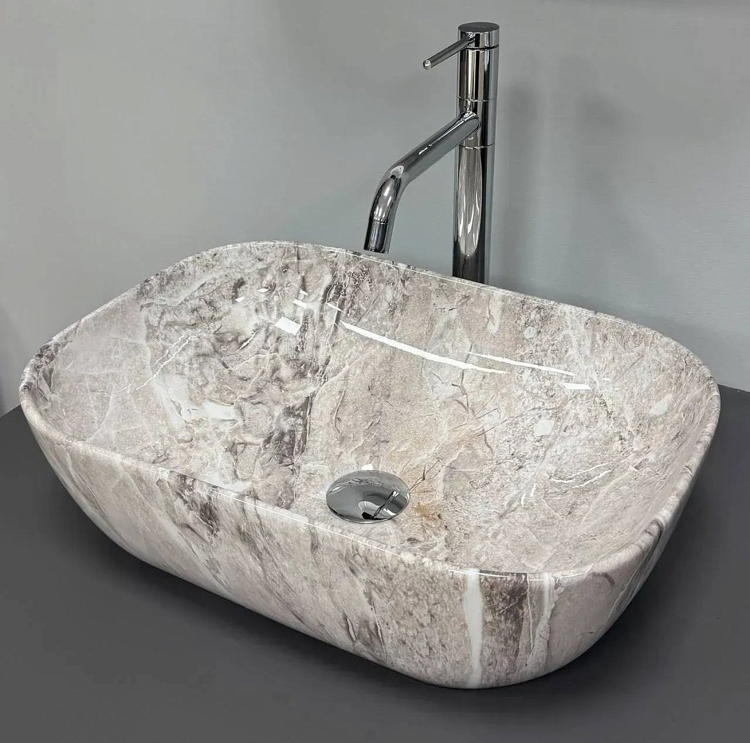 Раковины Умывальник (Раковина) VBI Ravenna Stone Glossy Накладной VBI-011235 фото 1