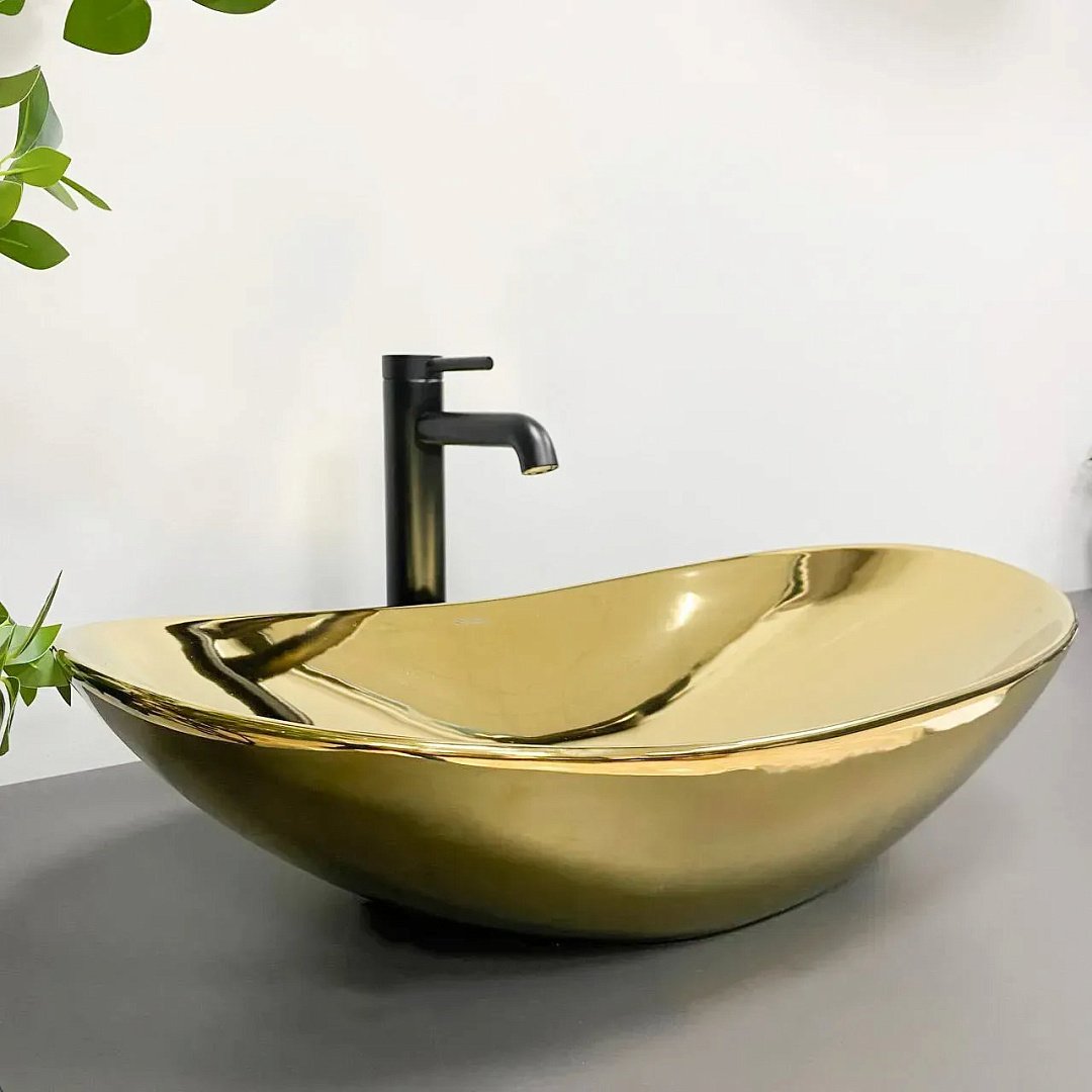 Раковины Умывальник (Раковина) VBI Turin Gold Glossy Накладной VBI-011509 фото 1