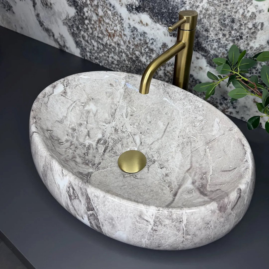 Раковины Умывальник (Раковина) VBI Veneto Stone Glossy Накладной VBI-012814 фото 1