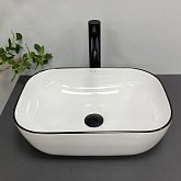 Купить Умывальник (Раковина) VBI Ravenna White Black Edge Накладной VBI-011224