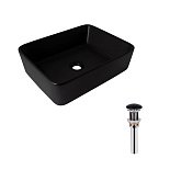 Купить Раковина Накладная Прямоугольная Qtap Tern 480х370х135 мм Matt Black + Донный Клапан Pu03 QT172074MBMBN47300