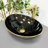 Купить Умывальник (Раковина) VBI Parma Black Gold Edge Накладной VBI-011012