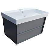 Купити Тумба Devit Quadra 083100G 100 Сіра Матова з Умивальником та Сифоном 982Х450Х600