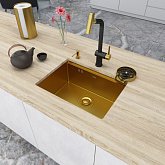 Купить Мойка Nett NG-5742 570Х420Х230 Золотая под Столешницу Кухонная Станция из Нержавеющей Стали