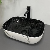 Купить Умывальник (Раковина) VBI Ravenna White Black Marmo Накладной VBI-011230