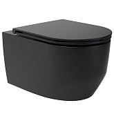 Купити Унітаз Devit Art 3.0 3030140B Підвісний Безобідковий з Кришкою Soft-Close, Vortex Flush, Чорний Мат