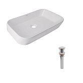 Купить Раковина Накладная Qtap Scorpio 550x390x120 мм, White, Прямоугольная + Донный Клапан Pop-up Pu02 QT14112243WN48463