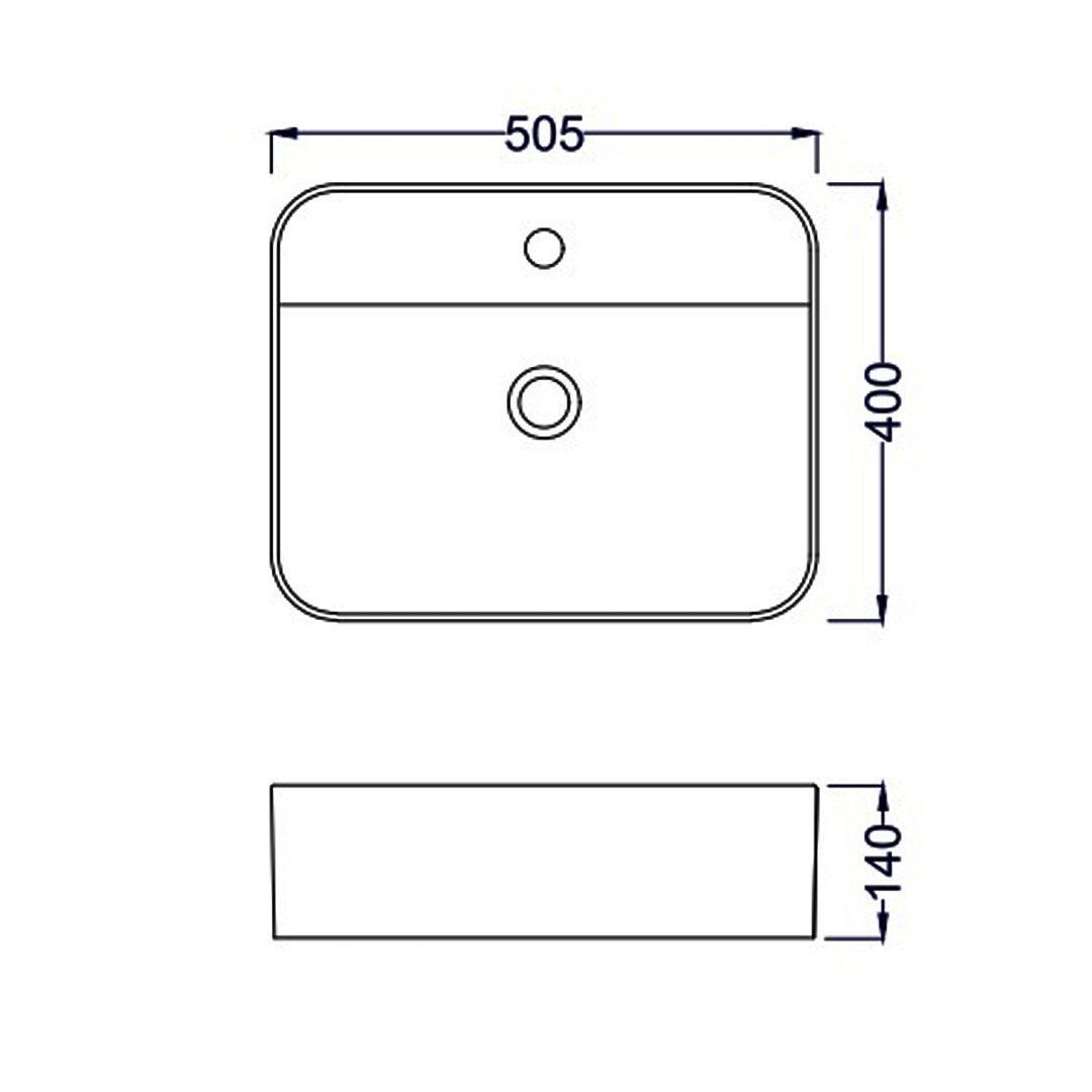 Раковины Раковина Devit Quadra 1711040 на Столешницу, 1 Отв.Під Смеситель, Белый Глянец 505Х400Х140 фото 7