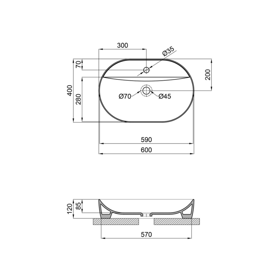 Раковины Раковина-Чаша Qtap Scorpio 600х400х120 Matt Black QT142203MBMBN фото 23