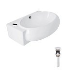 Купить Раковина Подвесная Овальная Левая Qtap Leo 430x285x160 мм White + Донный Клапан Pu02o QT11115011LWN47332