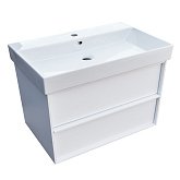 Купити Тумба Devit Quadra 083085Wb 85 Біла Матова з Умивальником та Сифоном 864Х450Х600