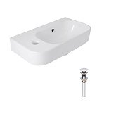 Купить Раковина Подвесная Прямоугольная Левая Qtap Tern 450х250х158 мм White + Донный Клапан Pu02o QT17115117LWN47327