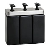 Купити Потрійний Тримач для Дозатора Мила Bemeta 146109475 Квадратний, Матовий до Комплектації Пластиковими Пляшками, Нержавіюча Сталь