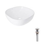 Купить Раковина Накладная Qtap Kolibri 400x400x140 мм, White, Квадратная + Донный Клапан Pop-up Pu02 QT10116303W48466