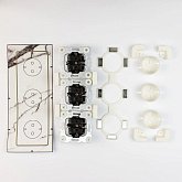 Розетка Скрытого Монтажа Тройная Белая под Плитку фото