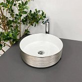 Купить Умывальник (Раковина) VBI Prato Brush Silver White Накладной VBI-011407