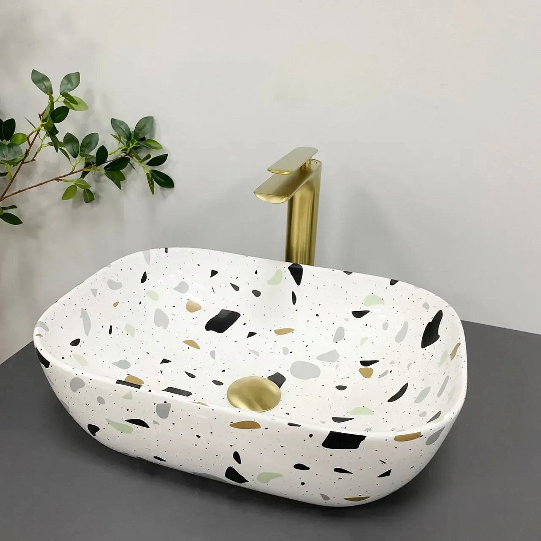 Раковины Умывальник (Раковина) VBI Ravenna Terazzo Glossy Накладной VBI-011219 фото 1