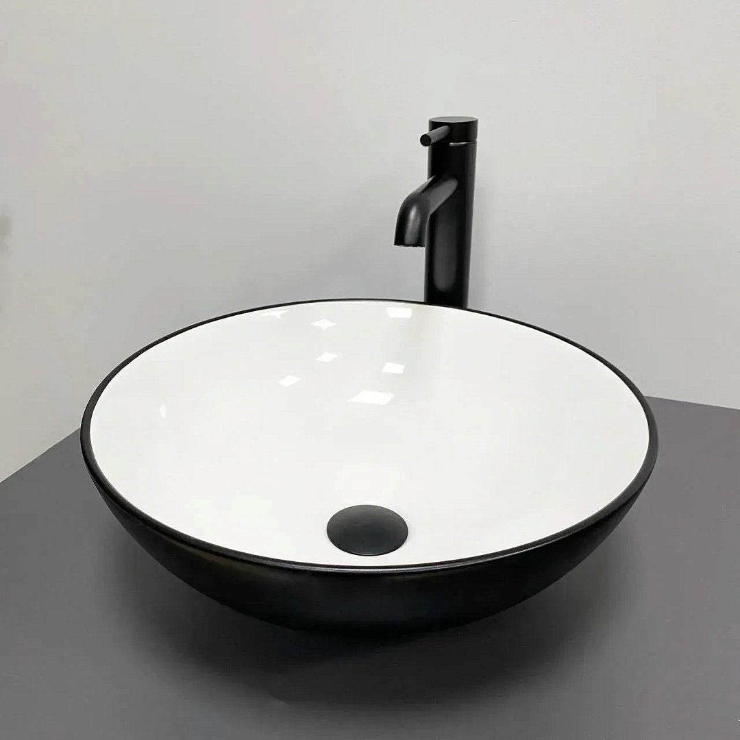 Раковины Умывальник (Раковина) VBI Amalfi Black White Накладной VBI-013401 фото 1