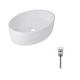 Купить Раковина Накладная Овальная Qtap Kolibri 500x360x140 мм White + Донный Клапан Pu02 QT10113054WN47311