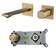 Купить Смеситель для Умывальника Laveo Tores BVT_G22P Champagne Gold с Блоком Скрытого Монтажа