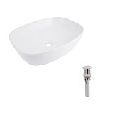 Купить Раковина Накладная Qtap Cardinal 600x380x140 мм, White, Овальная + Донный Клапан Pop-up Pu02 QT04116257W48465