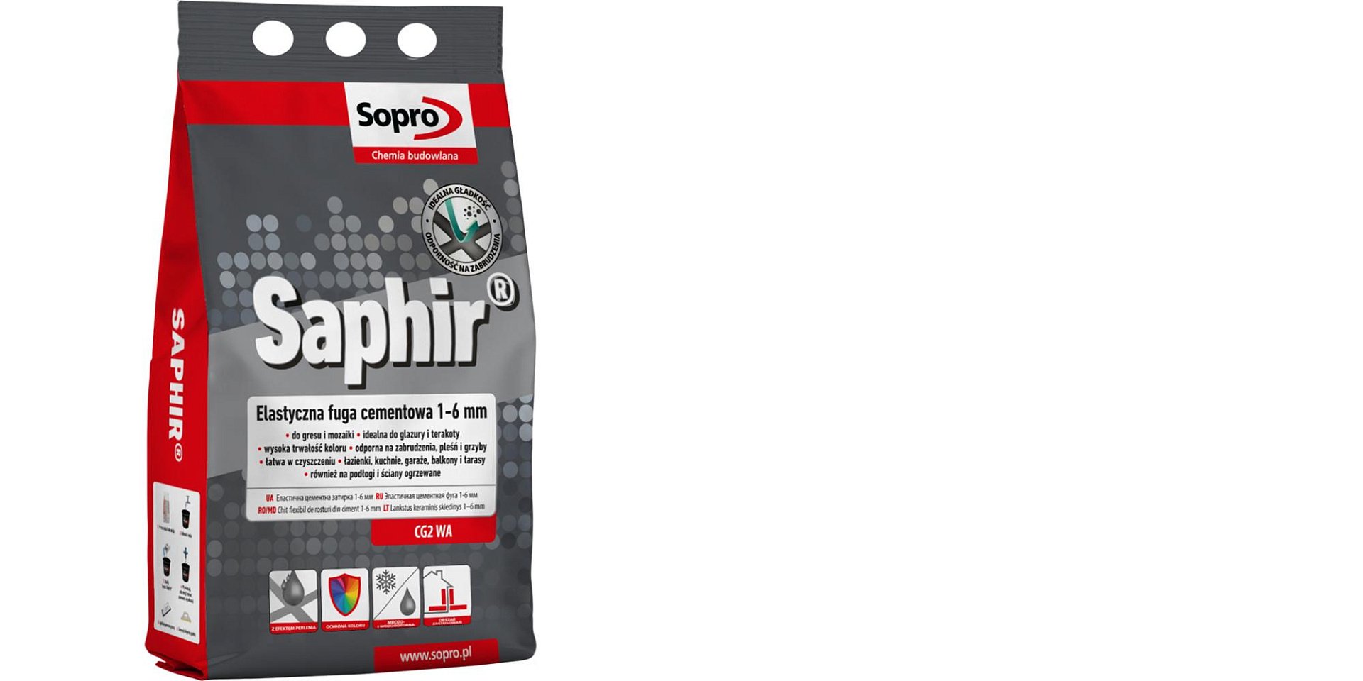 Затирки Затирка Sopro Saphir Bialy 10 9500A-2 N Цементная 2 kg фото 11