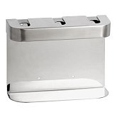 Купити Потрійний Тримач для Дозатора Мила Bemeta 146109445 Круглий, Матовий до Комплектації Пластиковими Пляшками, Нержавіюча Сталь