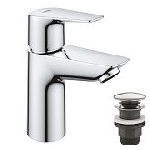 Купити Grohe Bauedge New Одноважільний Змішувач для Раковини S-Size + Нажимний Донний Клапан 23895001