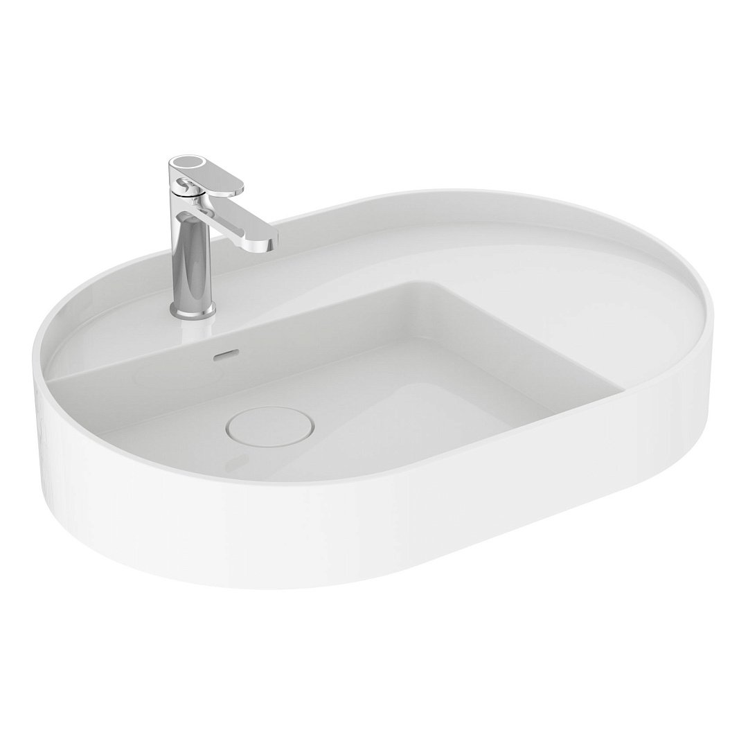 Раковины Раковина Devit Laguna 1010110 на Столешницу с Переливом 698х460х170 фото 5
