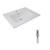 Купить Раковина Врезная Мебельная Qtap Albatross 620x460x180 мм, White, Прямоугольная + Донный Клапан Pop-up Pu02o QT01113060CW148473