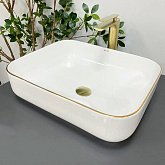 Купить Умывальник (Раковина) VBI Palermo White Gold Edge Накладной VBI-012308