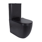 Купити Унітаз Підлоговий Qtap Robin Ultra Quiet Безобідковий з Сидінням Soft-Close Matt Black QT13226083AMB