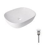 Купить Раковина Накладная Прямоугольная Qtap Aquarius 470x380x120 мм White + Донный Клапан Pu02 QT21112185WN47295