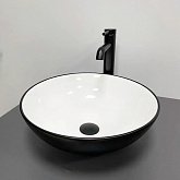Купить Умывальник (Раковина) VBI Amalfi Black White Накладной VBI-013401