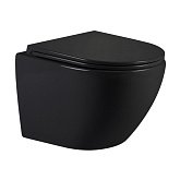 Купити Унітаз Підвісний Qtap Jay Ultra Quiet 485х360х320 мм, Matt Black, Сидінням Slim Duroplast - Soft-Close - Quick Relase QT07335177MB