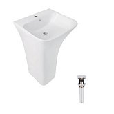 Купить Раковина Напольная Моноблок Qtap Crow 445x420x840 мм White + Донный Клапан Pu02o QT0511G315WN47321