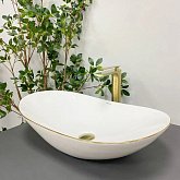 Купить Умывальник (Раковина) VBI Turin White Gold Edge Накладной VBI-011508