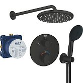 Купить Душевая Система Скрытого Монтажа Grohe Grohtherm UA26415SC9 С Термостатом Черный Матовый