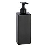 Купити Пластикова Пляшка Квадратна Чорна з Помпою для Дозатора Мила Bemeta 131567705 500 мл, Матовий