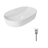 Купить Раковина Накладная Овальная Qtap Scorpio 600х400х120 мм White + Донный Клапан Pu02 QT14112203WN47315