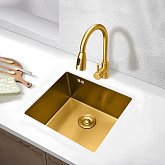 Купить Мойка Nett NG-5045 500Х450Х230 Золотая под Столешницу из Нержавеющей Стали
